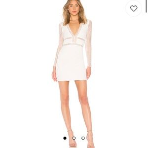 Superdown Lauri white deep lace bodycon